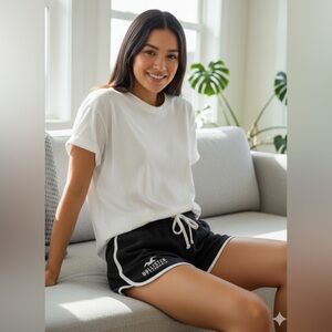 Hollister Charcoal Gray Fleece Shorts - Size S
